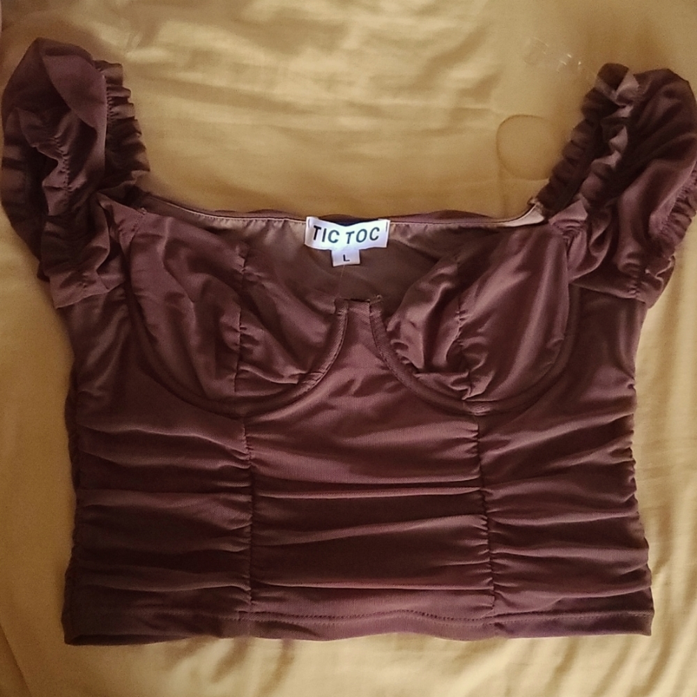 Brown Tic Toc Corset Top Size Large